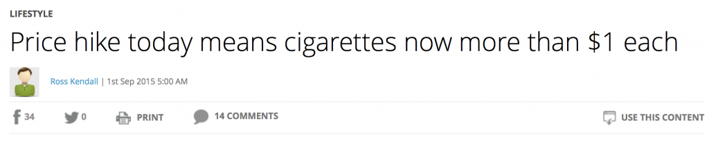 看你還抽煙不！澳洲煙草稅猛增12.5% 每包香煙將漲至27刀！‏