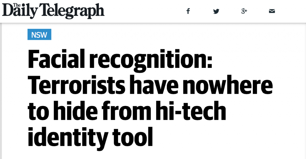 恐怖分子哪里逃！澳联邦政府公布新反恐生物技术：脸部识别‏