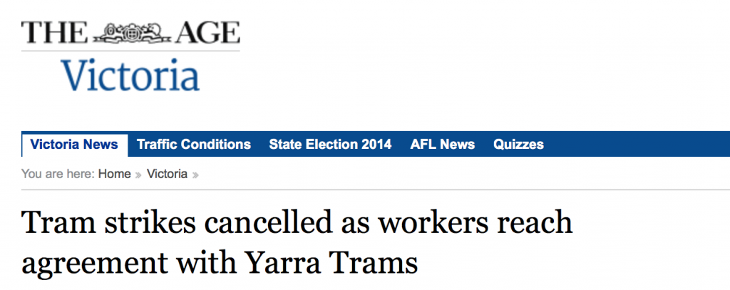 這週电车罢工取消啦！电车工人胜了，年薪将破10万澳元！10万！！‏
