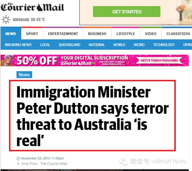 哭cry ！澳州移民部长终于发话！澳洲真的存在恐怖威胁‏