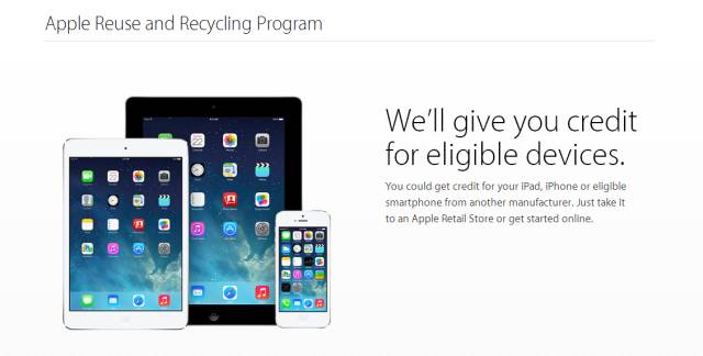苹果启动回收活动：旧iPhone、iPad可换等值购物卡！‏