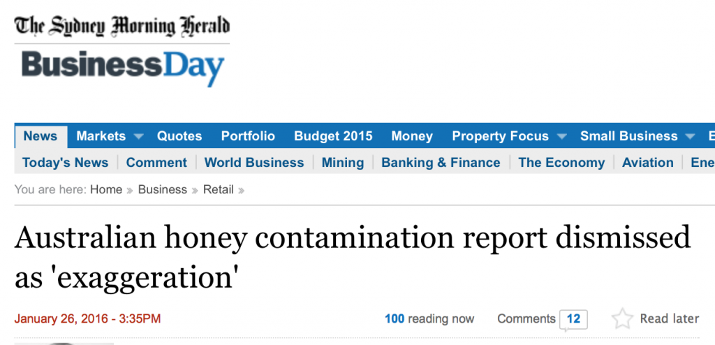澳蜂蜜污染最严重说被驳 官方:化学污染最少