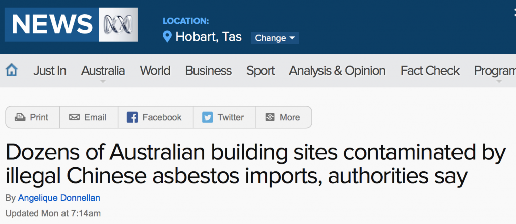 全澳逾50处建筑工地疑似含中国非法进口石棉！澳商被骗，当局震怒：石棉房不能住！
