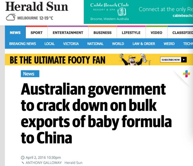 澳洲政府动真格！重判奶粉代购销往中国，最高可判五年！
