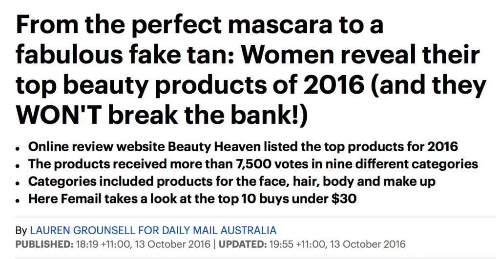 票选2016年澳洲最受欢迎的10大平价美妆品，全部低于$30