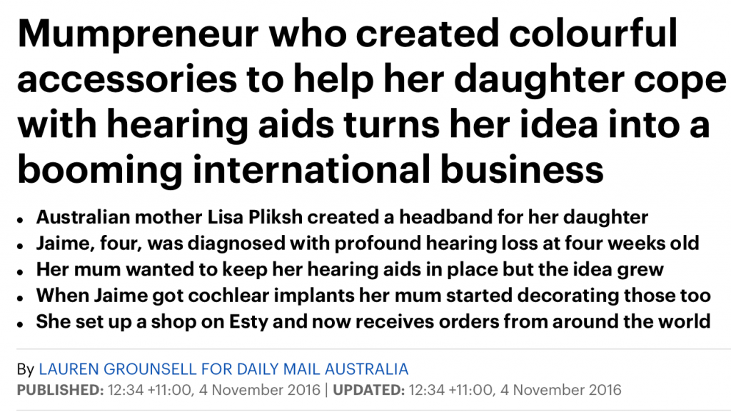 澳洲妈妈为耳疾女儿制作头带，获全球关注！