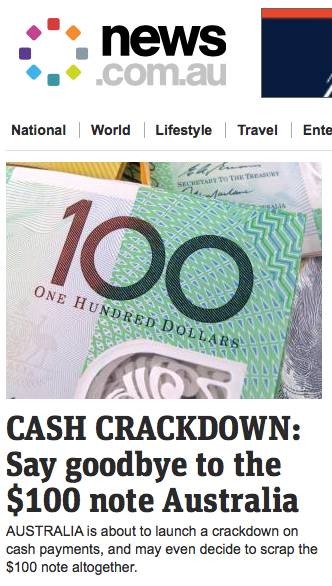 澳洲政府下週一或将宣佈，废除100元澳币！