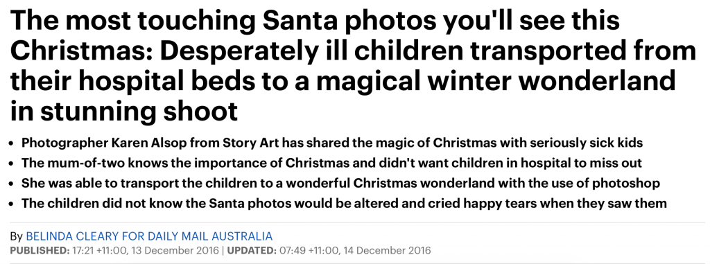 澳洲摄影师妈妈，给了重病孩子一个圣诞梦，把他们从绝望的病房，带到了神奇的仙境