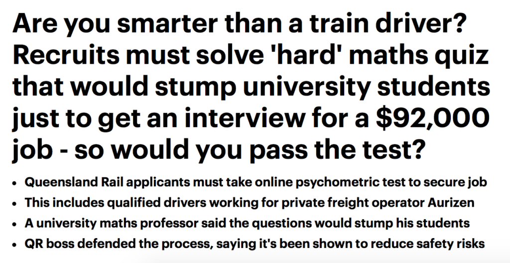 澳洲年薪十万聘火车司机，但是考题连大学教授都說难