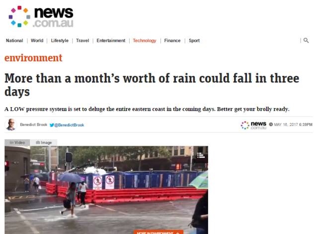 澳洲即将迎来極壞天气，墨尔本、悉尼、堪培拉、布里斯班等無一倖免！3天狂降一个月的雨量