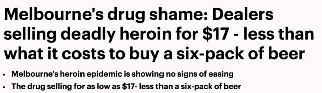 敲警钟了！墨尔本毒品只售$17，现在比烟和酒都便宜！因它而死在街頭的人越来越多！