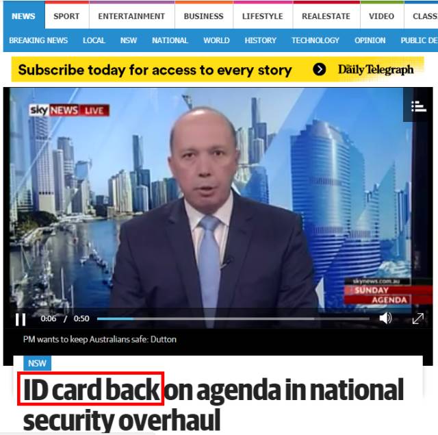 澳洲政府擬推身份证：植入芯片、签证、福利信息，恐怖分子无处可躲