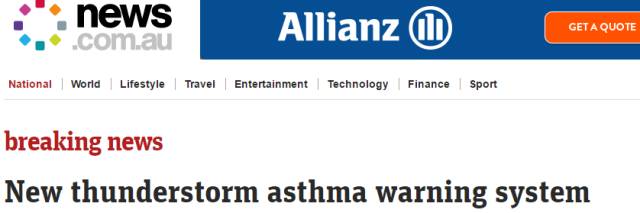 墨爾本花粉症快將爆發，政府強勢推出哮喘預測新系統
