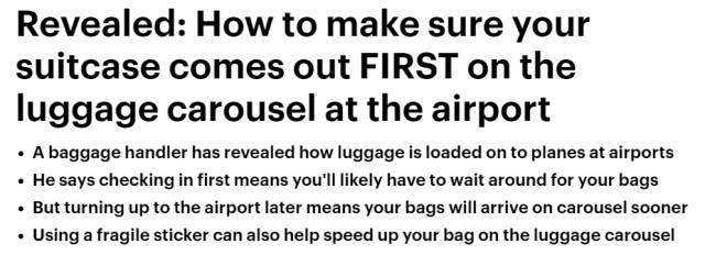 在澳洲机场取行李太慢？每日邮报曝出了机场内幕，原来仅需一步就可早早拿到行李