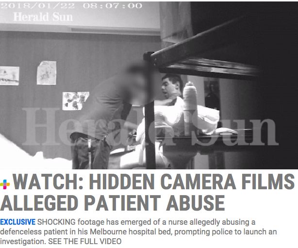 病人家屬在Caulfield醫院裡偷偷安了個錄像機，結果拍下了恐怖的一幕