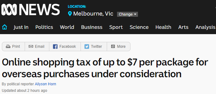 要海外郵購的趕緊！澳洲政府擬徵稅，GST之外每個網購包裹還得再付7元稅